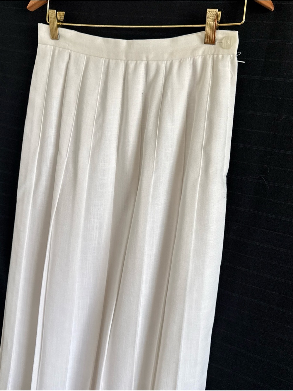 Vintage Suburbans White Pleated Midi Skirt 10 Cottagecore Modest Old Money - Picture 2 of 13